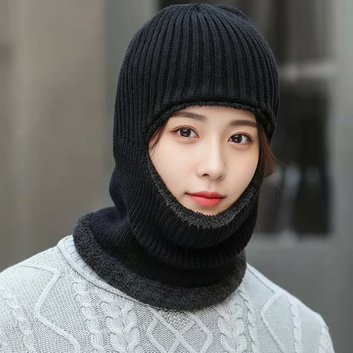 Men's Face Revealing Winter Warmth Fleece Thick Cap Windproof Coldproof Outdoor Cycling Ear Cover Bandit Hat