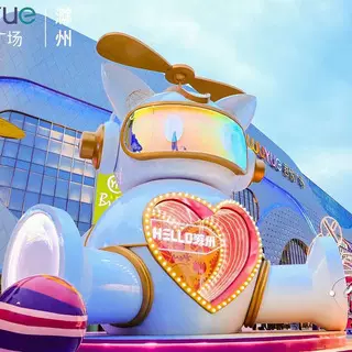 厂家定制广商场城市地标玻璃钢商业街景观卡通猫雕塑美陈装饰