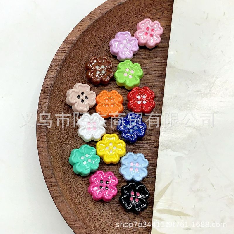 烤漆花朵纽扣穿孔珠十字架花朵珠云朵亚克力diy手机链条饰品配件|undefined