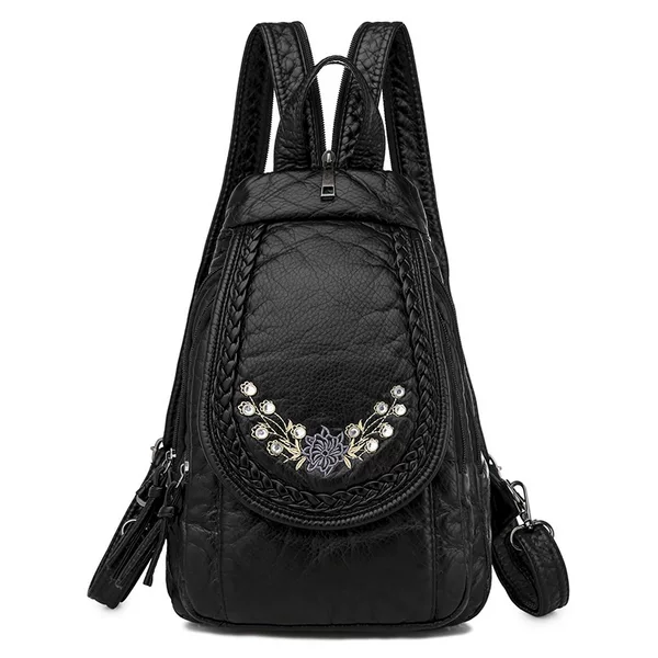 Imitation Sheepskin Hot Selling Small Backpack Multi-functional Chest Bag Shoulder Bag Washed PU Soft Leather Backpack Korean Fashion Backpack