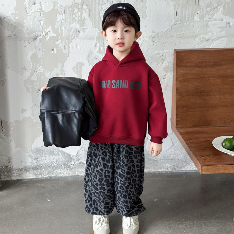 儿童衣服男童套装2025新款帅气宝宝小男孩春秋装皮马甲卫衣三件套|undefined