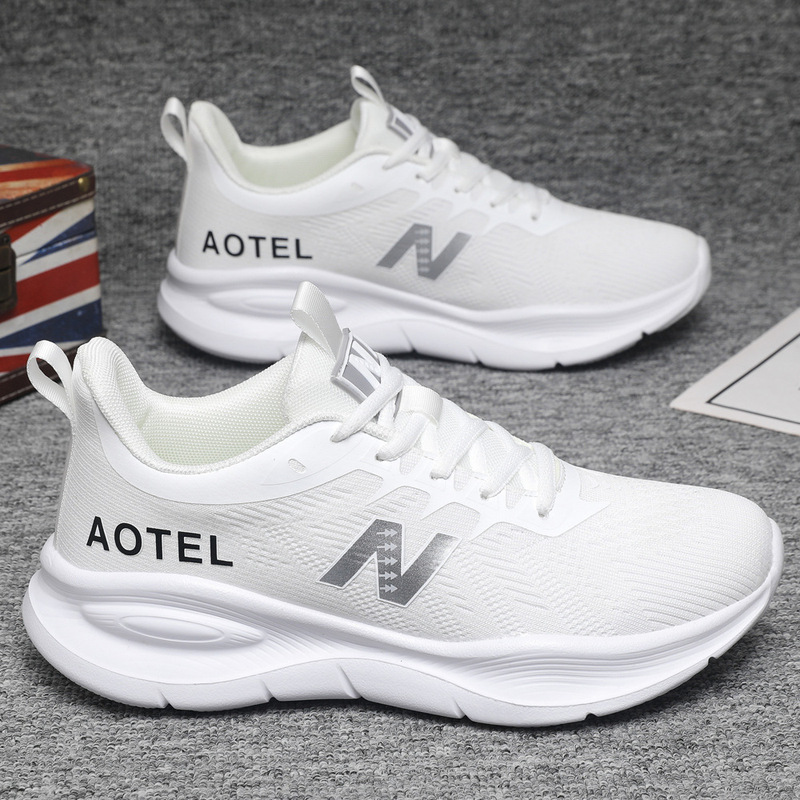 Running Shoes for Men and Women, Spring & Fall White Shoes, Cool Running Shoes, Lightweight Shock-Absorbing Breathable Jogging Shoes, High-Elastic Soft-Soled Sports Shoes for Men