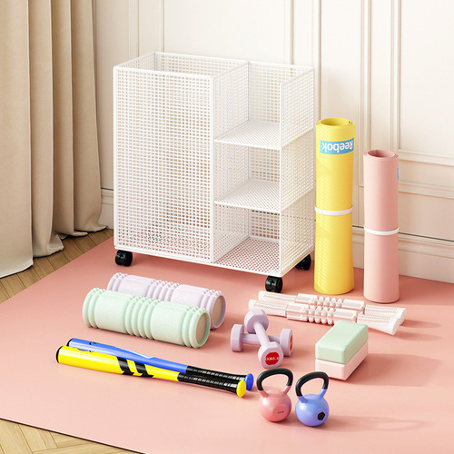 Yoga Mat Storage Basket Fitness Equipment Organizer Sports Gear Storage Basket Home Use Portable Rolling