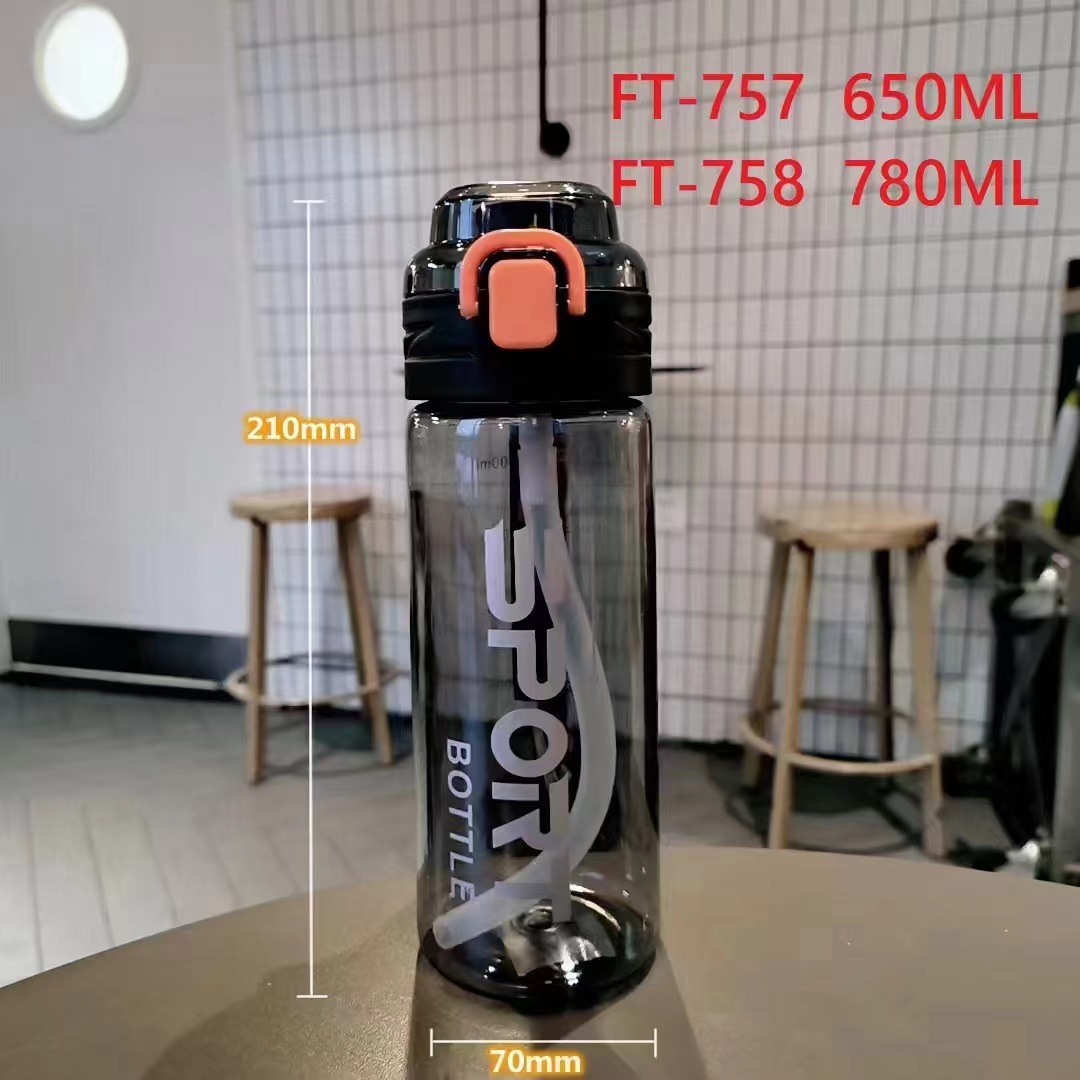 Yitong taza de agua deportiva de gran capacidad para niños, verano portátil para estudiantes, pajita de plástico, taza, botella de agua con cubierta de bebida doble