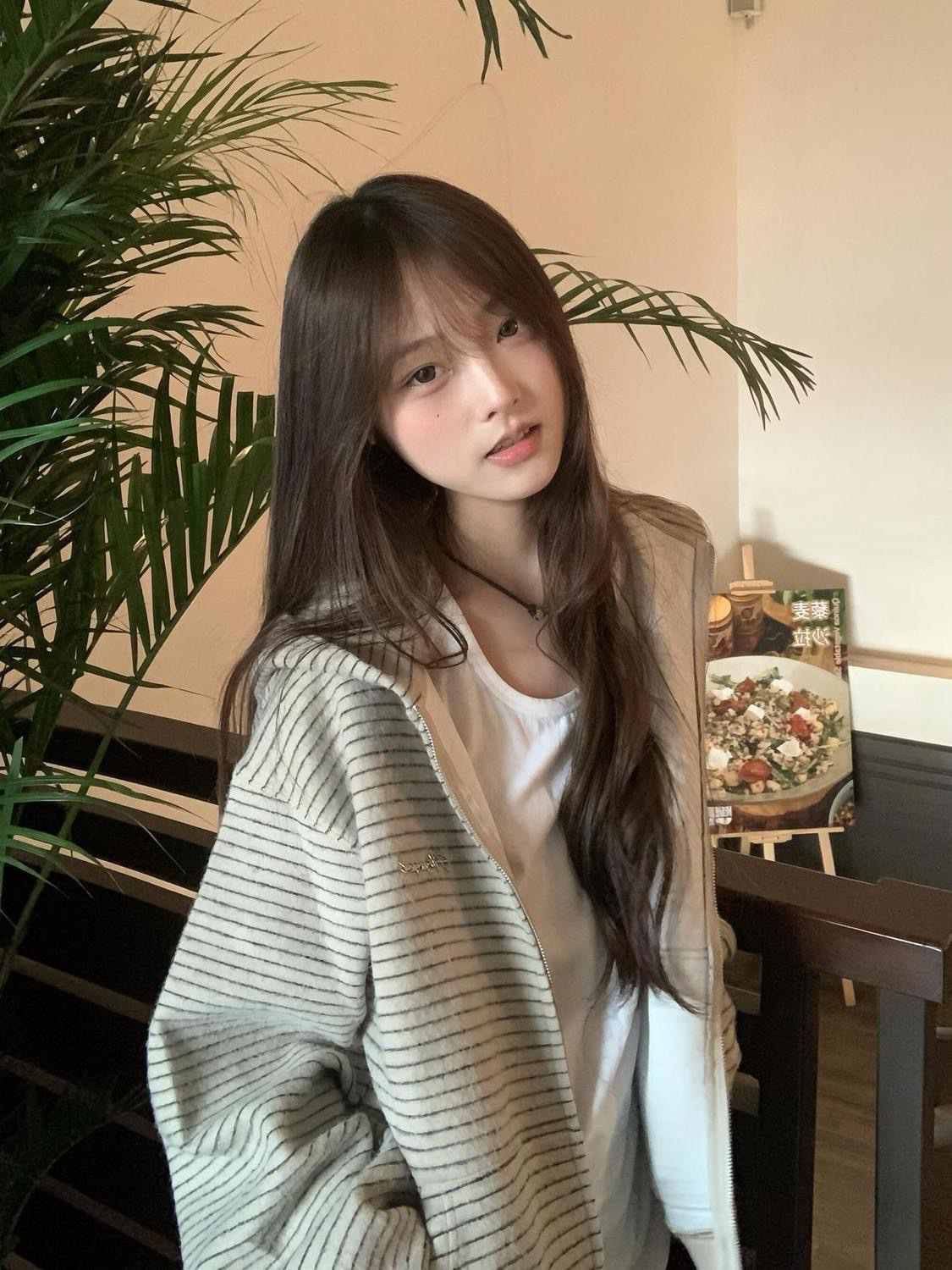 美式复古条纹开衫连帽卫衣女秋冬季新款宽松国潮牌情侣拉链外套潮