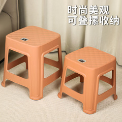 休闲塑料凳子家用加厚现代简约餐桌凳可叠摞洽谈凳浴室踩脚高凳子