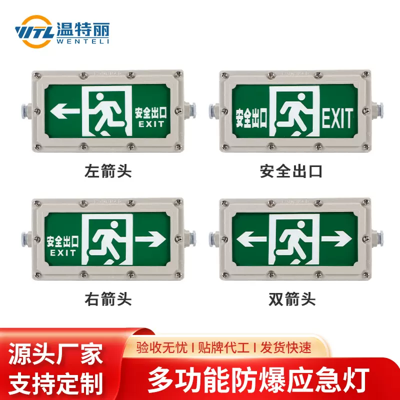 定制防爆消防应急LED照明灯 楼道安全出口指示牌二合一标志灯