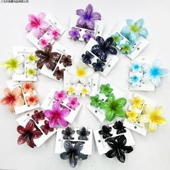 シンプルな雰囲気のゼリーの花のヘアピンの女性の後頭部のヘアクリップの高級感のサメの挟み網の赤い髪の髪の飾り