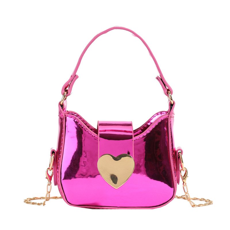 Bolso de hombro de niña brillante láser de moda, dulce y cariñoso mini bolso de bebé, nuevo bolso de cadena para niños, marea