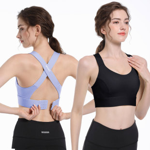 Cross sports underwear shockproof high strength running fitness yoga underwear Sports fixed integrated Cup beauty back bra