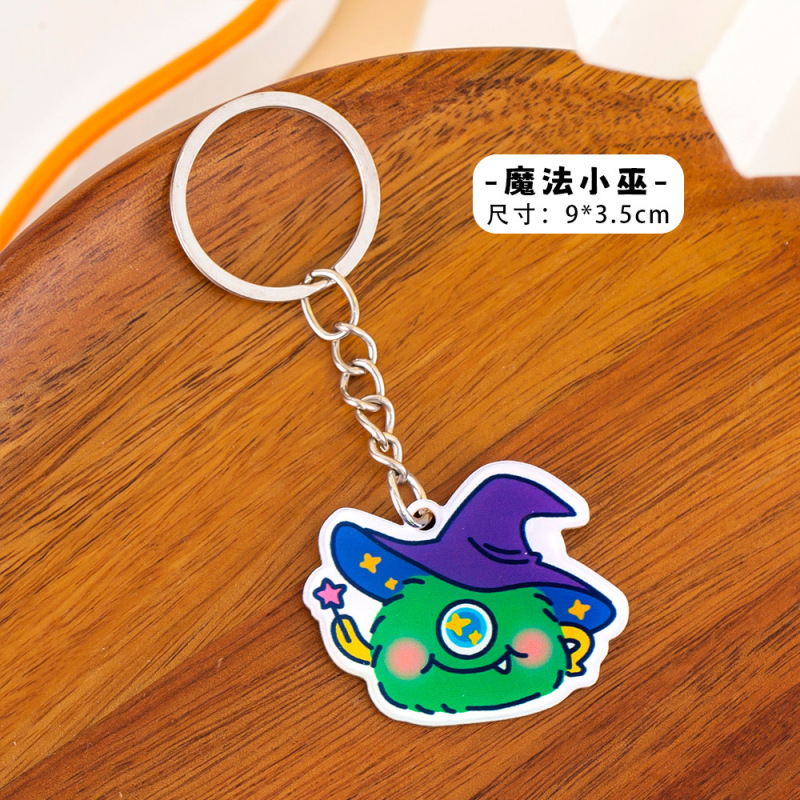 クロスボーダー漫画ハロウィンキーホルダーアクリルスクールバッグ装飾ペンダントかわいいカボチャゴーストキーホルダー|undefined