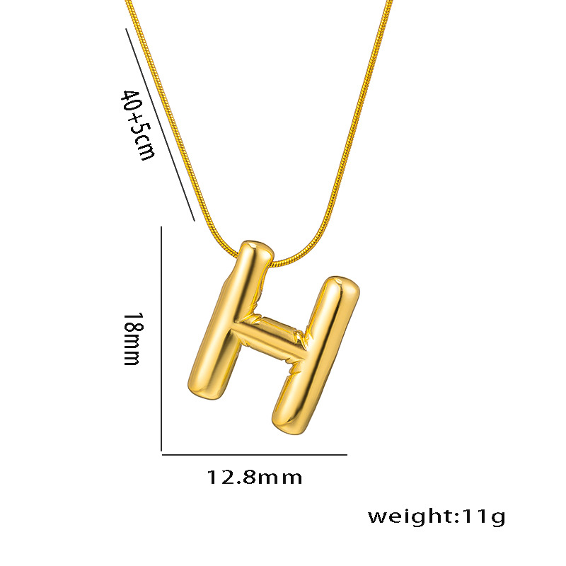 Titanium Steel Simple Style Letter Plating Pendant Necklace display picture 8
