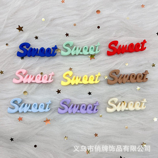 Spring macaron light color English letters sweet resin mobile phone shell patch diy jewelry accessories