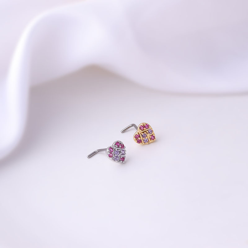 Fashion Flower Titanium Steel Plating Zircon Nose Studs display picture 3