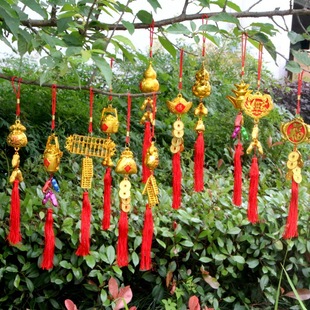 New Year Festival Decoration Spring Festival Golden Plastic Gold Plated Gold Ingot Peanut Indoor and Outdoor Plant Bonsai Small Pendant for Celebration