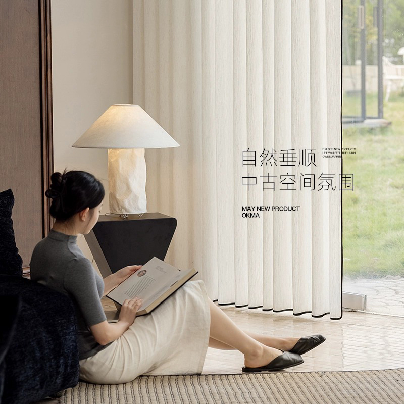 Hijo de lino a rayas ventana de lino de ventana de vent