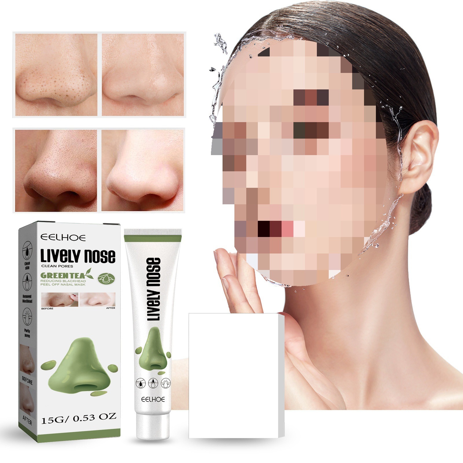 30g Deep Cleansing Blackhead Remover Nose Mask Pore Strip 60