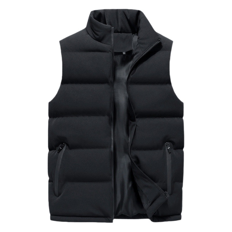 Men's Vest TikTok Explosions Cross-border Autumn and Winter Sports Leisure Collar Jacket Coat Thickened Outer Wearing Printed LOGO