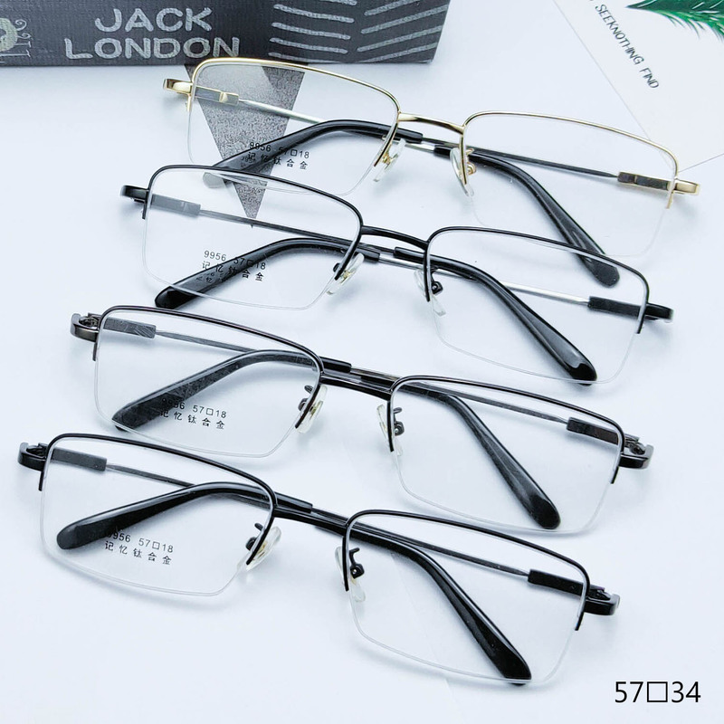 Large Frame Business memory titanium square glasses frame factory wholesale men's texture with myopia glasses frame metal 9956
