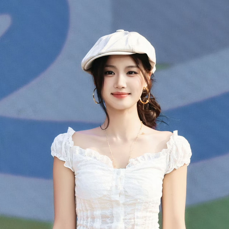 卢昱晓同款复古前进帽女街头甜美百搭显脸小青年画家帽新款八角帽|undefined