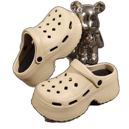 2025 new EVA hole shoes, super thick sole, anti-slip beach shoes, summer sandals, outdoor totou slippers, platform sole