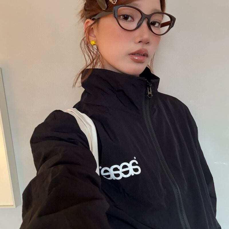 [Official Genuine Product] Aeae Early Spring Thin Jacket with Letter Print Casual Couple Outerwear Top for Women