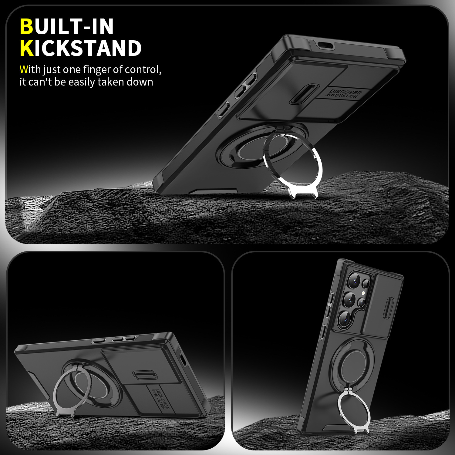 Samsung S25 S24 Ultra A55 A15 Protective Phone Case With Stand_voghion.com