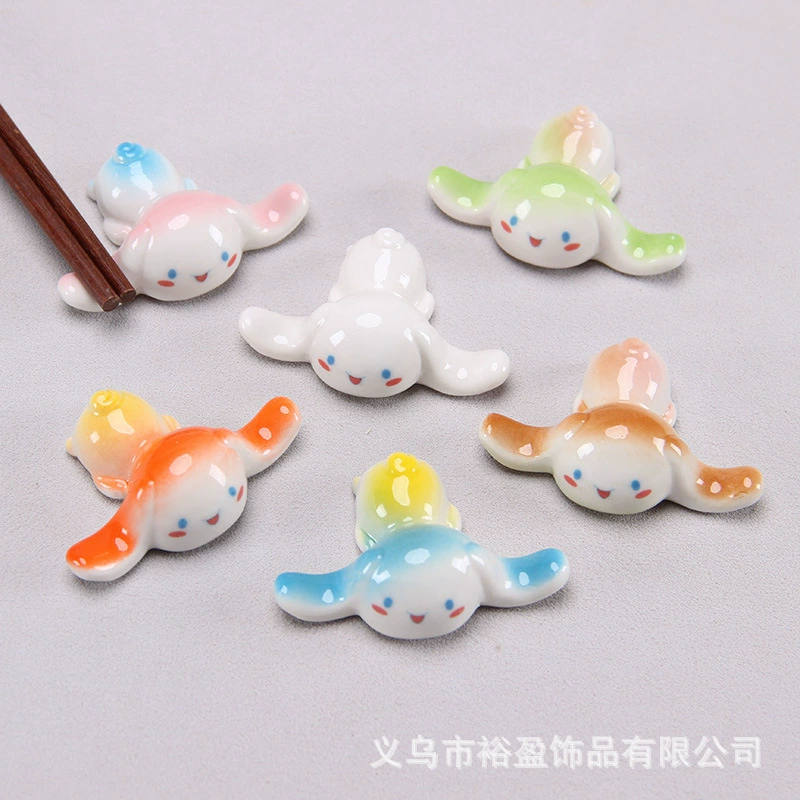 Керамический держатель для палочек для еды в виде щенка, длинноухая собака, подставка для палочек для еды, держатель для ручек, экспортная подушка для палочек для еды, маленький орнамент для собаки с корицей, держатель для ручек