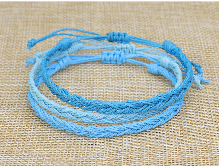 Daily Occasion Simple Style Solid Color Rope Braid Unisex Bracelets