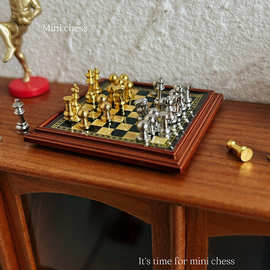 微缩食玩具模型场景带磁性国际象棋娃娃屋配件迷你磁吸西洋棋B143