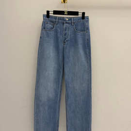 Hollister美式街头LOGO轻薄直筒牛仔裤26夏新款n装331-6198