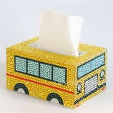 创意装饰钻石画纸巾盒DIY简单收纳抽纸盒钻石贴画家居收纳盒贴钻