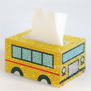 Creative Decorative Diamond Painting Tissue Box DIY Simple Storage Paper Box Diamond Sticker Home Storage Box Sticker Diamond
