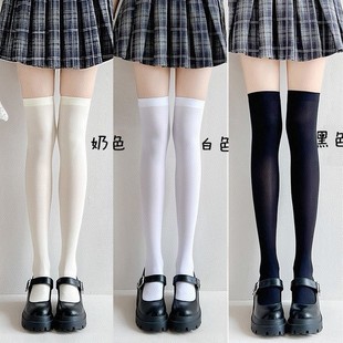 Jk Socks Women's Calf Socks Summer Thin White Japanese Style College Style Slim Velvet Thigh High Student Stockings