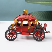 铁艺南瓜马车摆件王室马车模型微缩复古道具工业风外贸工艺装饰品