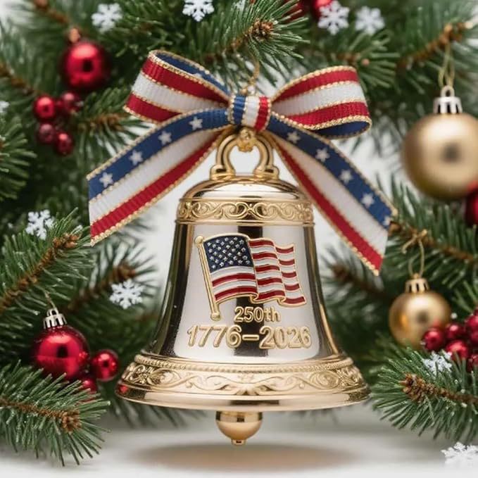 跨境新品250th Anniversary Bell Ornament250周年圣诞纪念钟饰|undefined