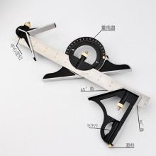 测量工具组合角度尺300MM不锈钢180度功能木工角尺带水平仪木工工