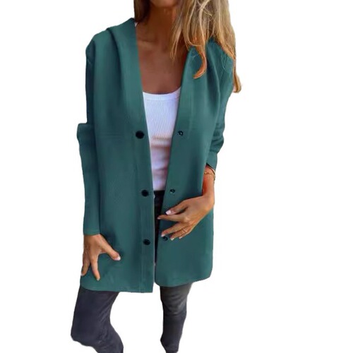 Cross-border Europe and America 2025 autumn and winter new Amazon AliExpress hot-selling fashion long-sleeved solid color jacket for women