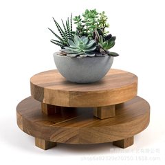 木製ベースセット家の装飾装飾品ホルダーラウンド多肉植物グリーン植木鉢ベースアロマキャンドルベース