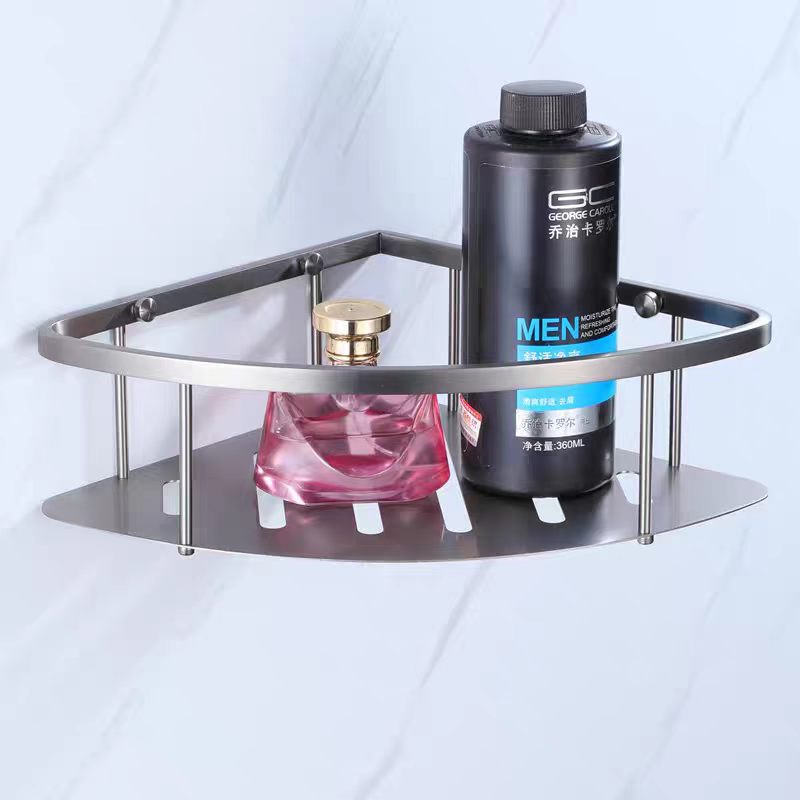 Gun gray triangle basket 22CM bathroom corner rack stainless steel rack single-layer factory direct shower basket