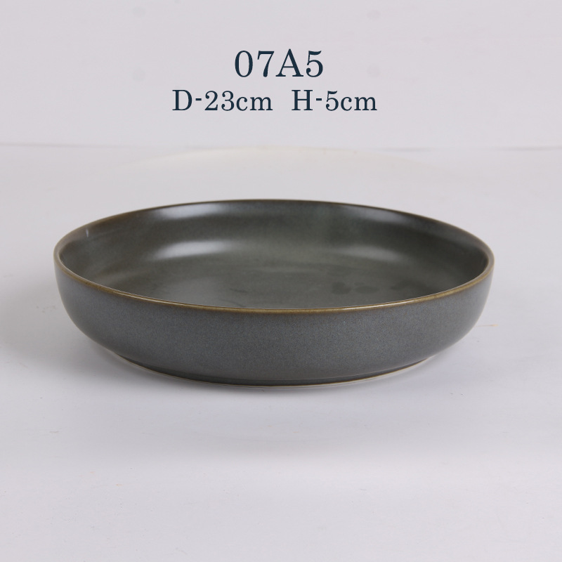 Asa Comercio exterior profundo y superficial placa redonda de cerámica Hotel hogar plato de cerámica plato de fruta ensalada placa occidental Placa de carne