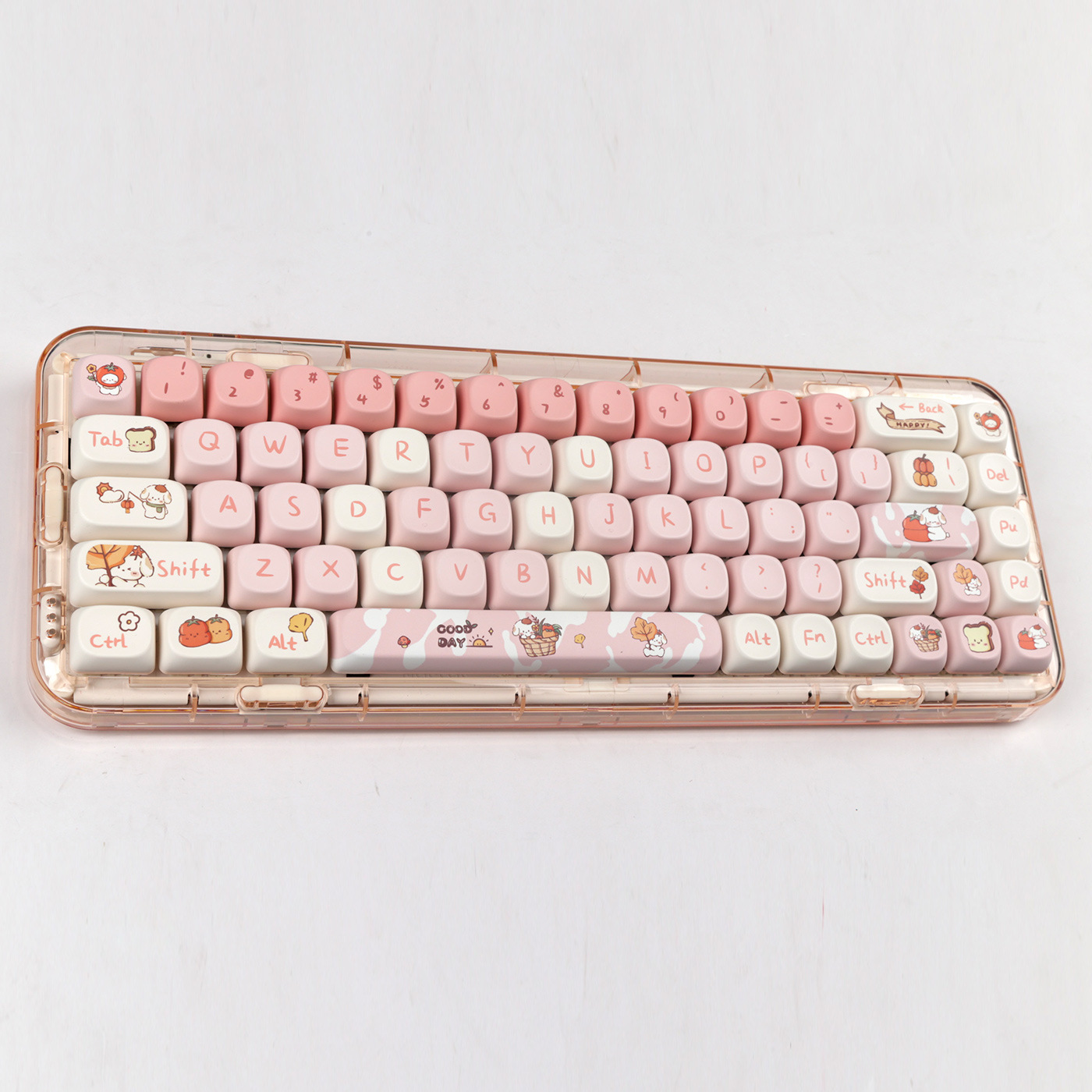 Fuchsia cartoon mechanical keyboard, autumn, full set