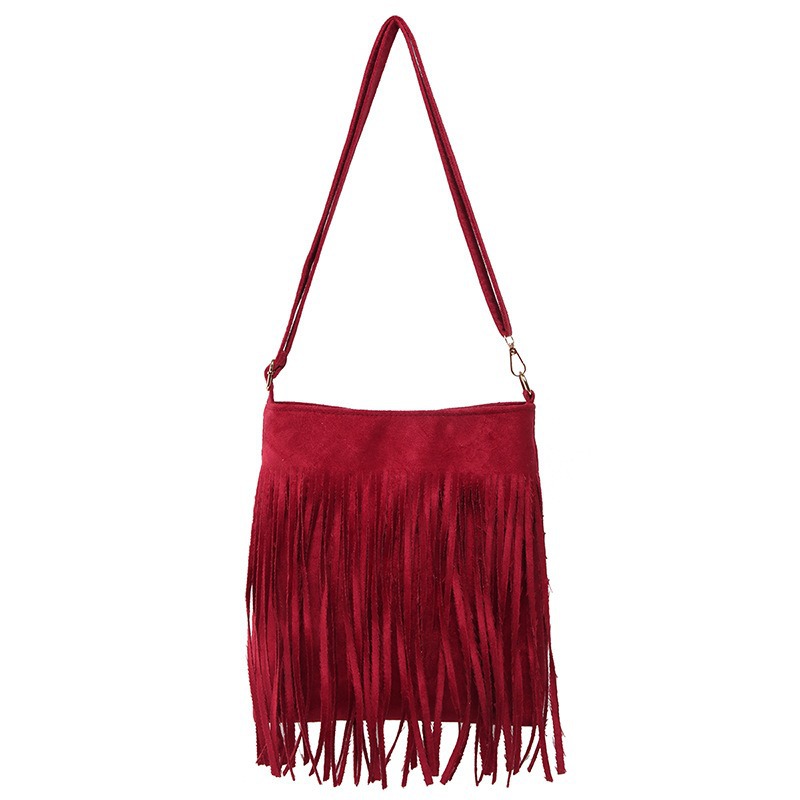 Bolso de hombro de gran capacidad con flecos, bolso de mujer, 2025 nuevo estilo, estilo occidental, retro, bolso de hombro popular, bolso de mensajero de cercanías