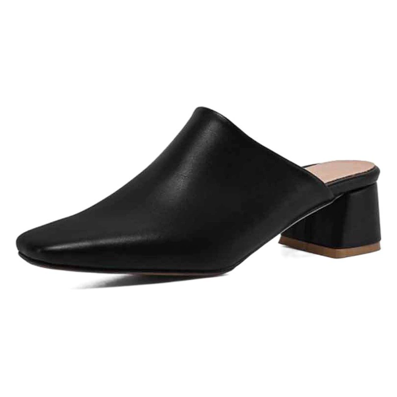 Летние сандалии на среднем каблуке Baotou и тапочки с квадратным носком, сандалии-тапочки, маленький размер, плюс размер FV-111