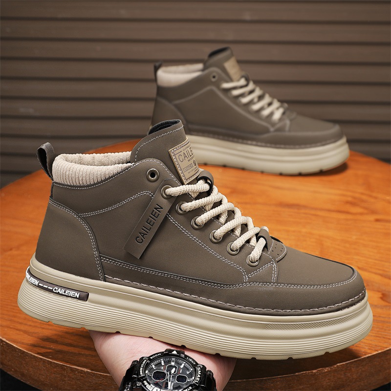 En otoño de 2025, nuevas botas de trabajo para hombres, zapatos de trabajo retro, botas martin, zapatos deportivos casuales de suela gruesa, zapatos de tabla