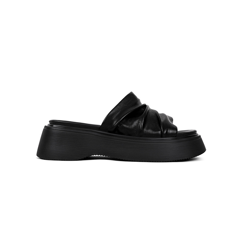 [Suela del arco de la investigación de la familia venenosa] La suela gruesa del tío aumenta las zapatillas de una palabra, la suela gruesa de la mujer usa sandalias y zapatos