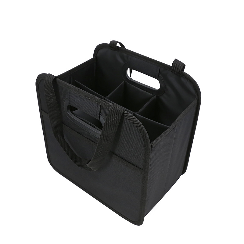 Foldable Trunk Organizer – Qìchē Car storage bag/box - black-6-slots-with-handle-26518275cm
