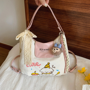 Sweet and Popular Large-Capacity Commuter Shoulder Bag for Women New Versatile Casual Aesthetic Personality Niche Backpack Backpack