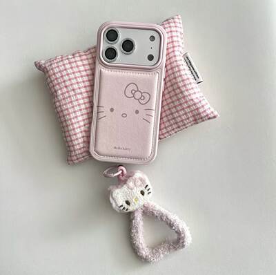 Pink Lines Kitty Skin Pattern para Apple 17promax Cartoon Cu