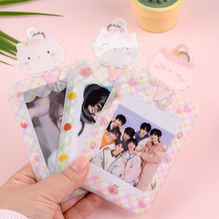 Wholesale supply transparent cartoon Instagram-style photo card keychain, card holder, card clip, meal card